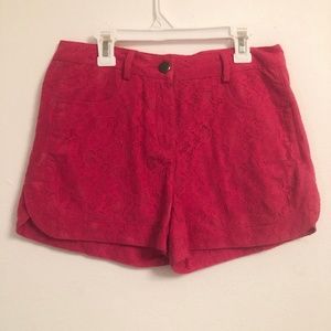 Pink lace shorts